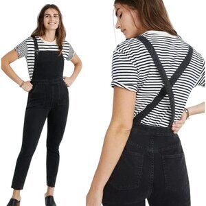 Madewell Overalls‎ Women XS Washed Black Luna Denim Skinny Gothic Grunge Outdoor